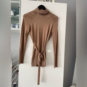 Vivienne Tam Tan Turtleneck Blouse
